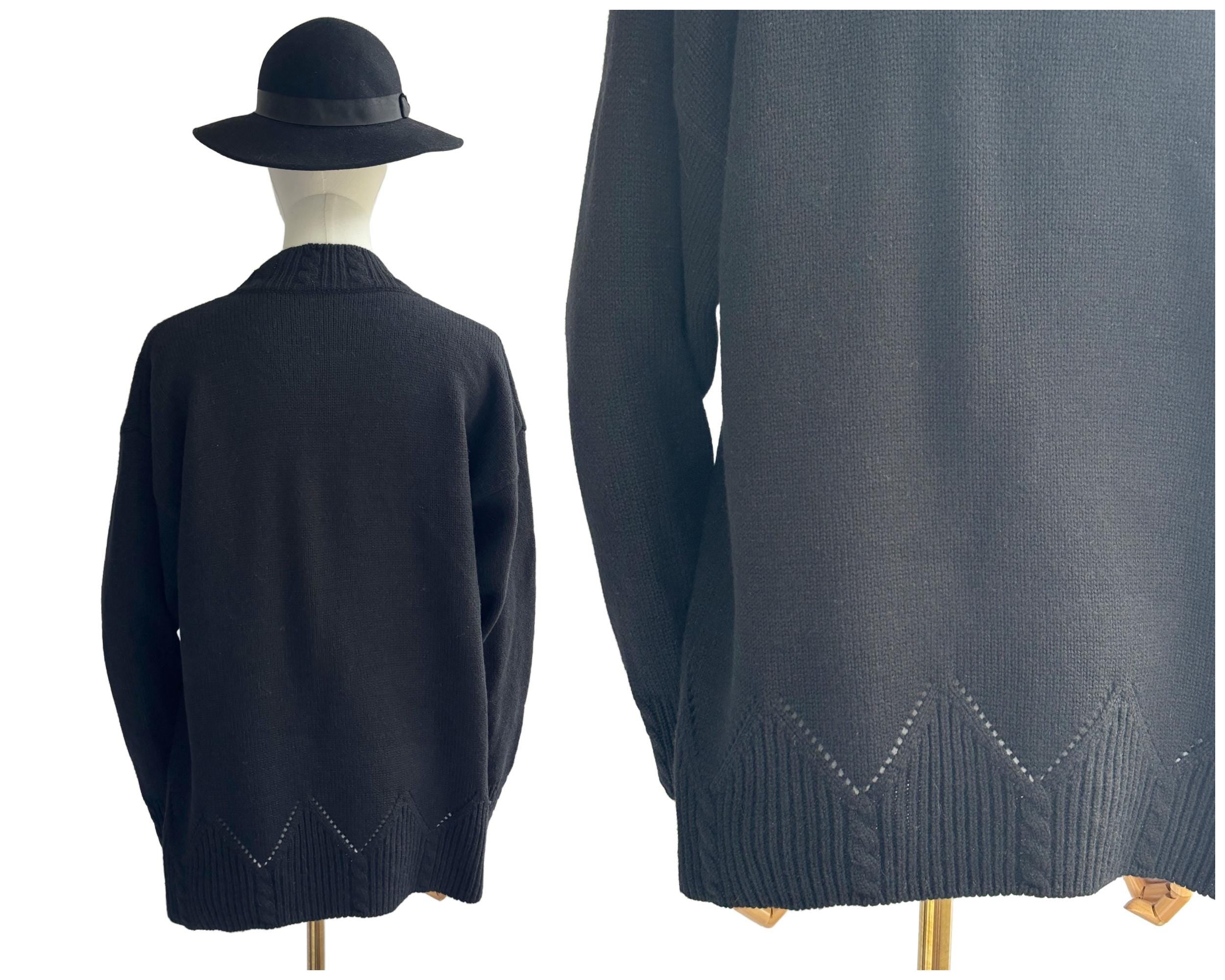 Vintage 80s / 90s St Michael Floral Embroidered Lambswool Blend Pullover Jumper Sweater | UK Size 14