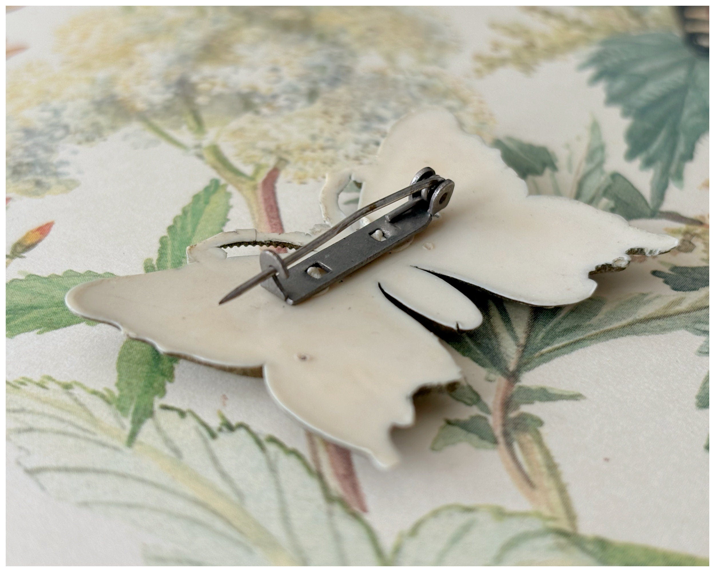 Vintage Celluloid Early Plastic Butterfly Brooch