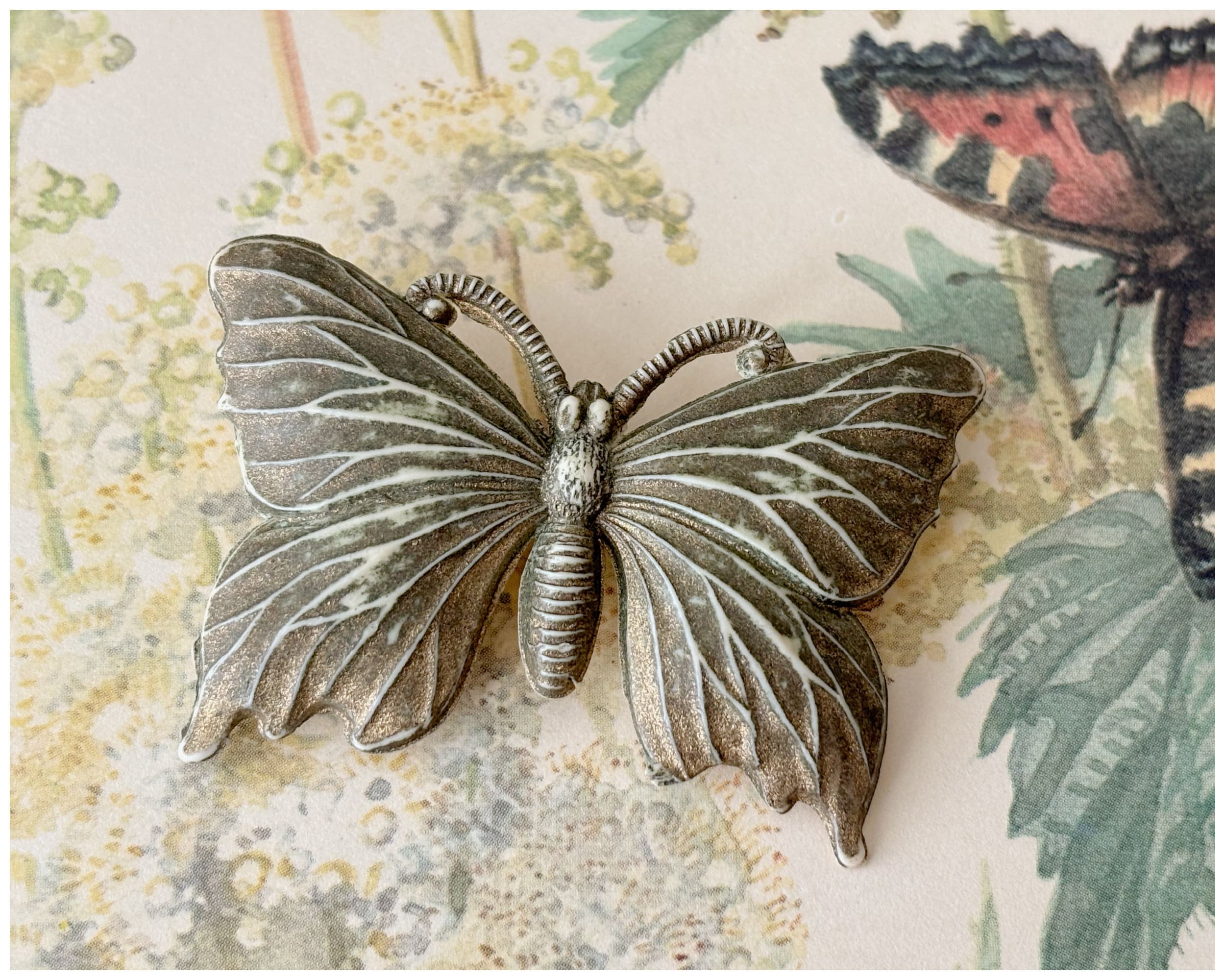 Vintage Celluloid Early Plastic Butterfly Brooch
