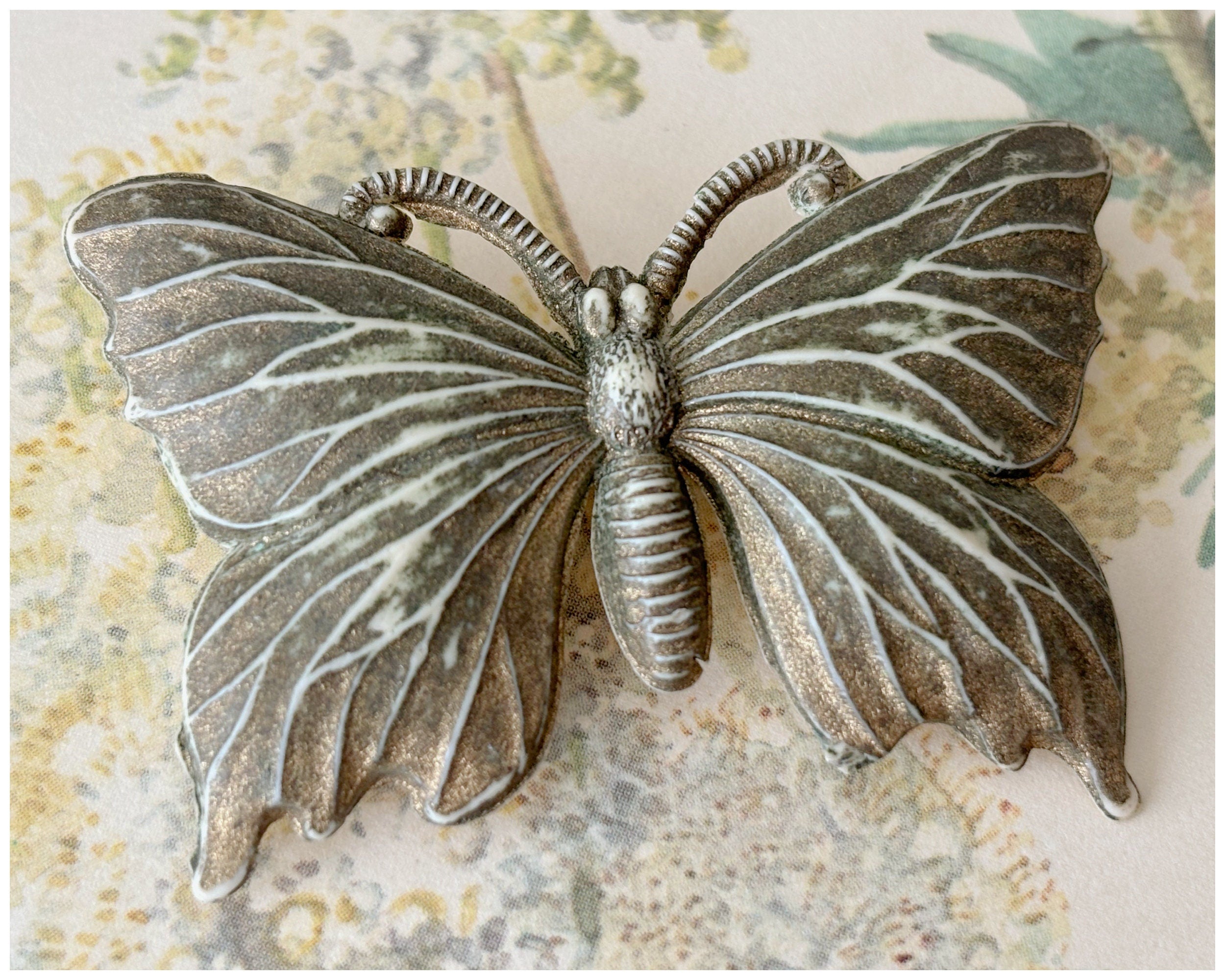 Vintage Celluloid Early Plastic Butterfly Brooch