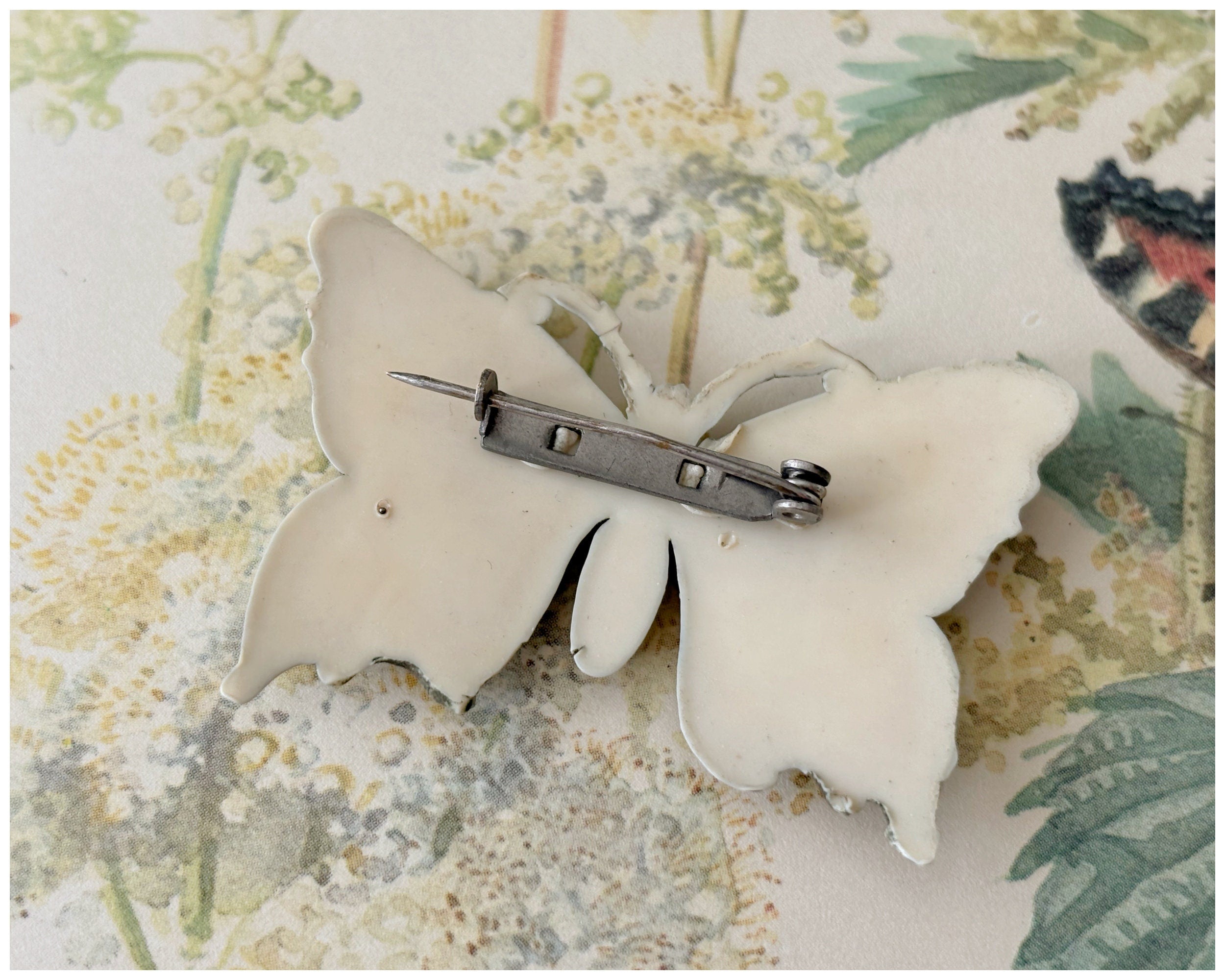 Vintage Celluloid Early Plastic Butterfly Brooch